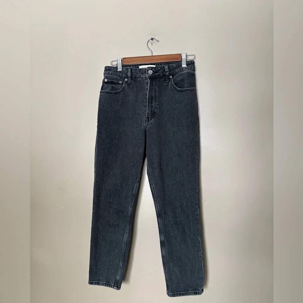 Abercrombie & Fitch jeans curve love the mom high rise black denim Sz 26 2s EUC - Picture 3 of 13